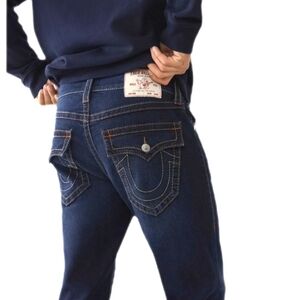 True Religion Men's‎ Geno Big T Slim Blue Denim Jeans Size 38